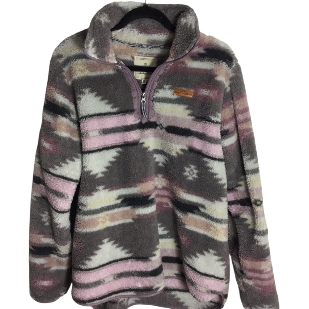 Simply Southern Turtle Fleece Quarter Zip Pullover Sweater size XL - Picture 2 of 11